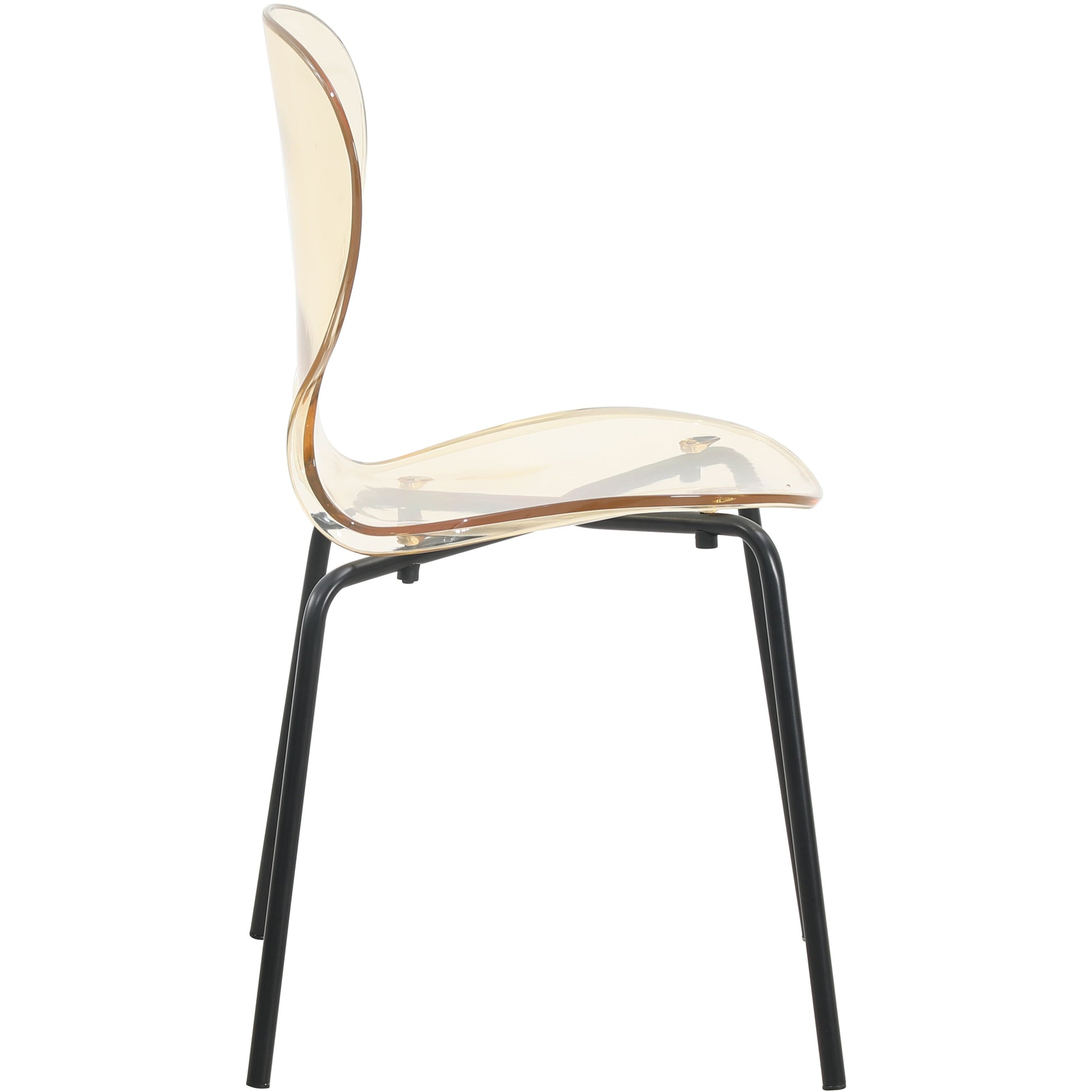 Oyster Modern Stackable Dining Side Chair with Chrome/White/Black Stainless Steel Legs