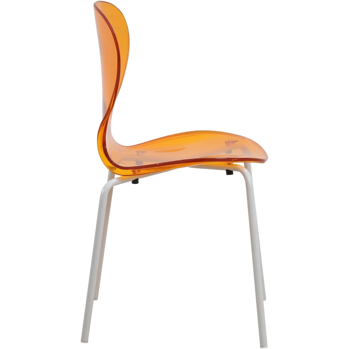 Oyster Modern Stackable Dining Side Chair with Chrome/White/Black Stainless Steel Legs