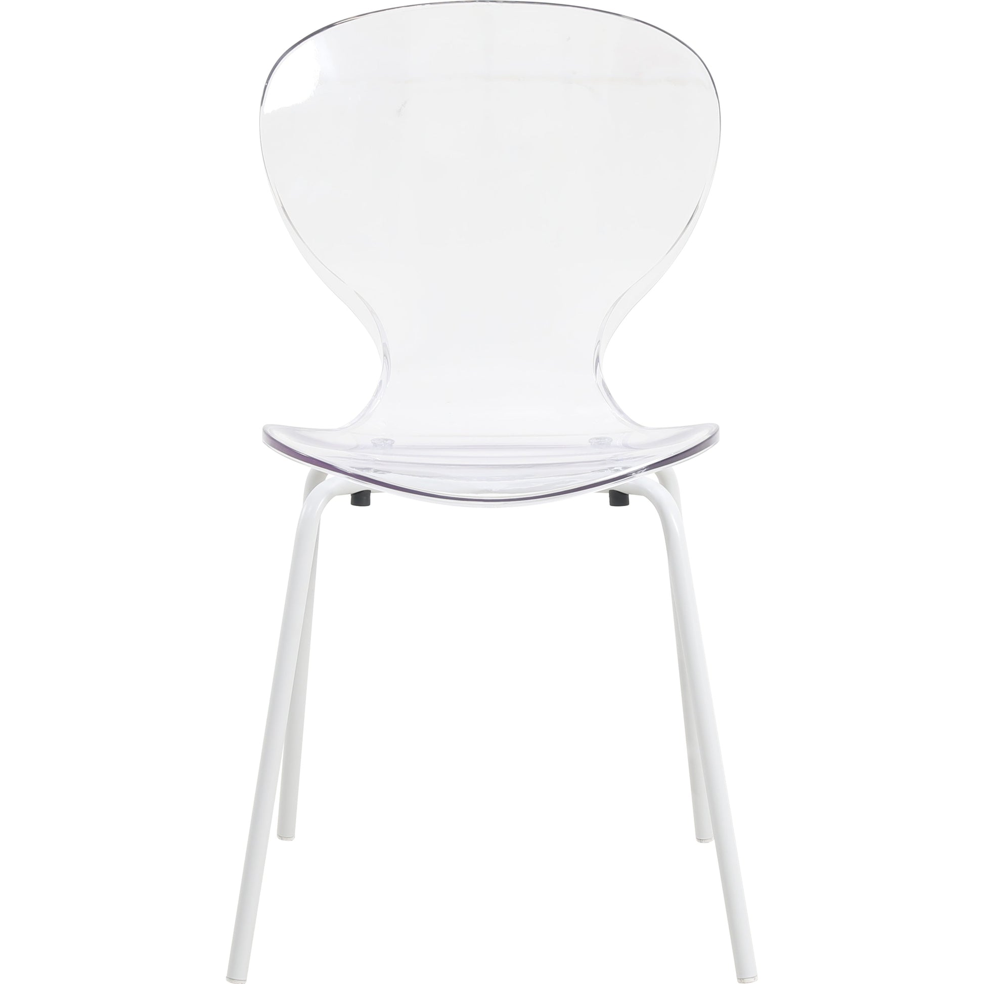 Oyster Modern Stackable Dining Side Chair with Chrome/White/Black Stainless Steel Legs