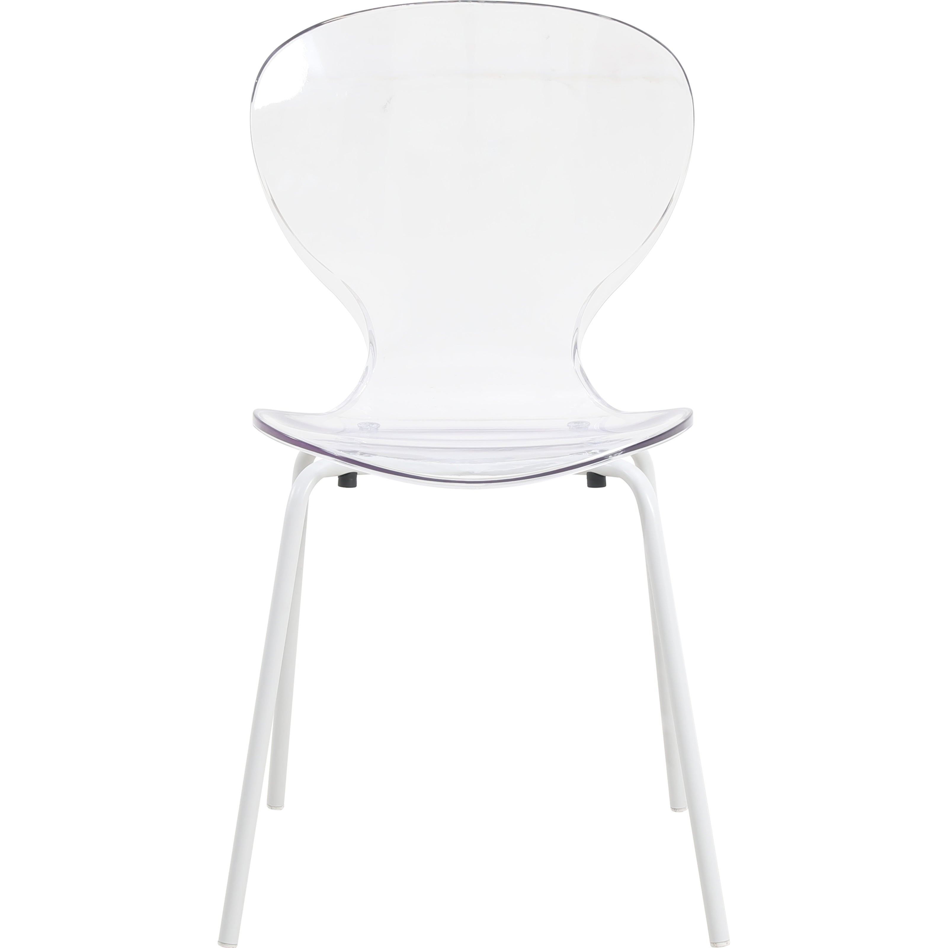 Oyster Modern Stackable Dining Side Chair with Chrome/White/Black Stainless Steel Legs