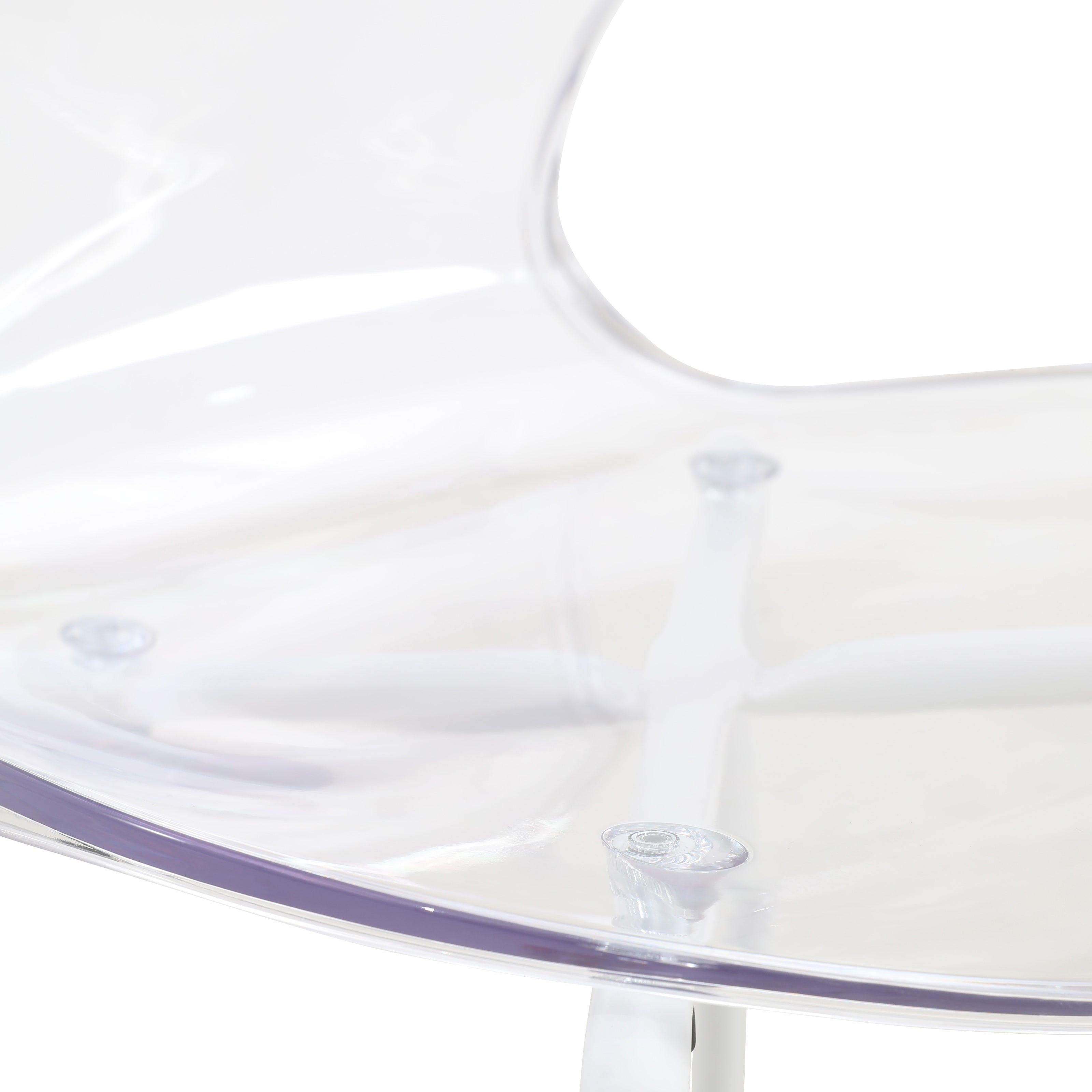 Oyster Modern Stackable Dining Side Chair with Chrome/White/Black Stainless Steel Legs