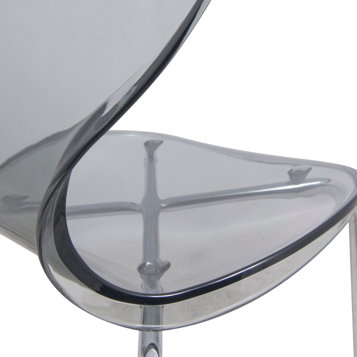Oyster Modern Stackable Dining Side Chair with Chrome/White/Black Stainless Steel Legs