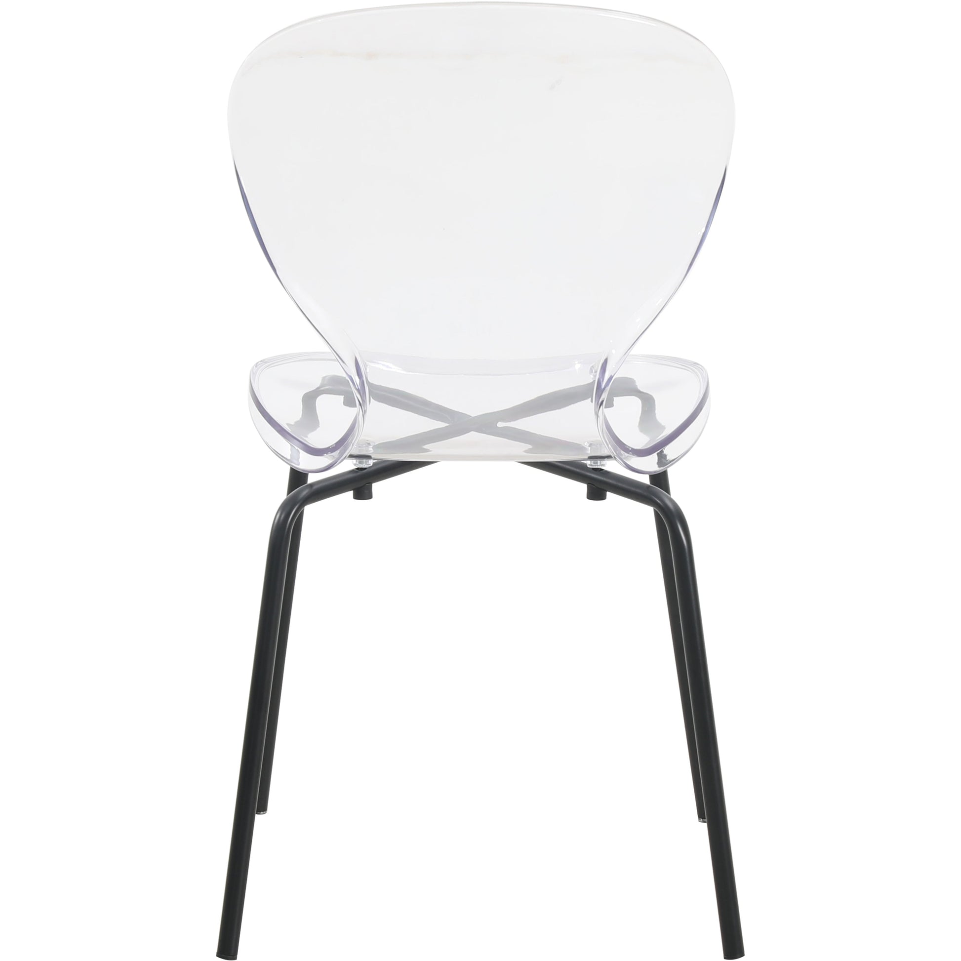 Oyster Modern Stackable Dining Side Chair with Chrome/White/Black Stainless Steel Legs
