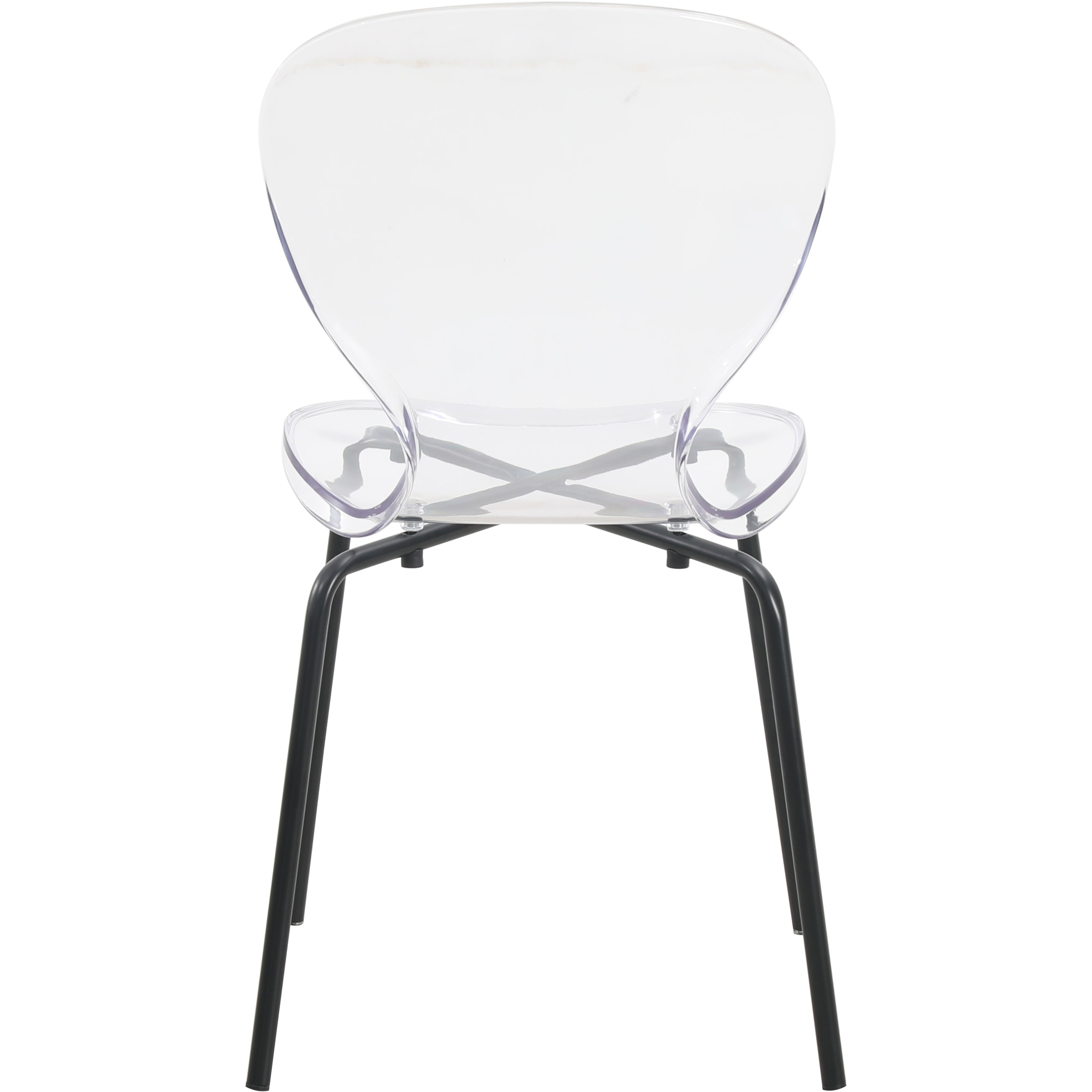 Oyster Modern Stackable Dining Side Chair with Chrome/White/Black Stainless Steel Legs