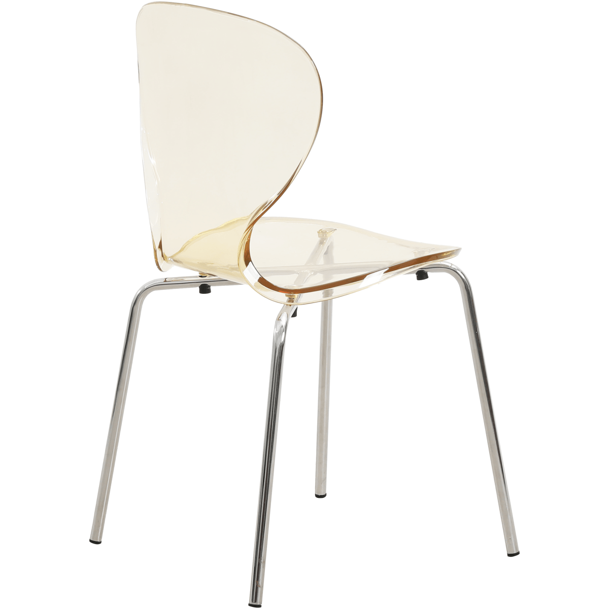 Oyster Modern Stackable Dining Side Chair with Chrome/White/Black Stainless Steel Legs