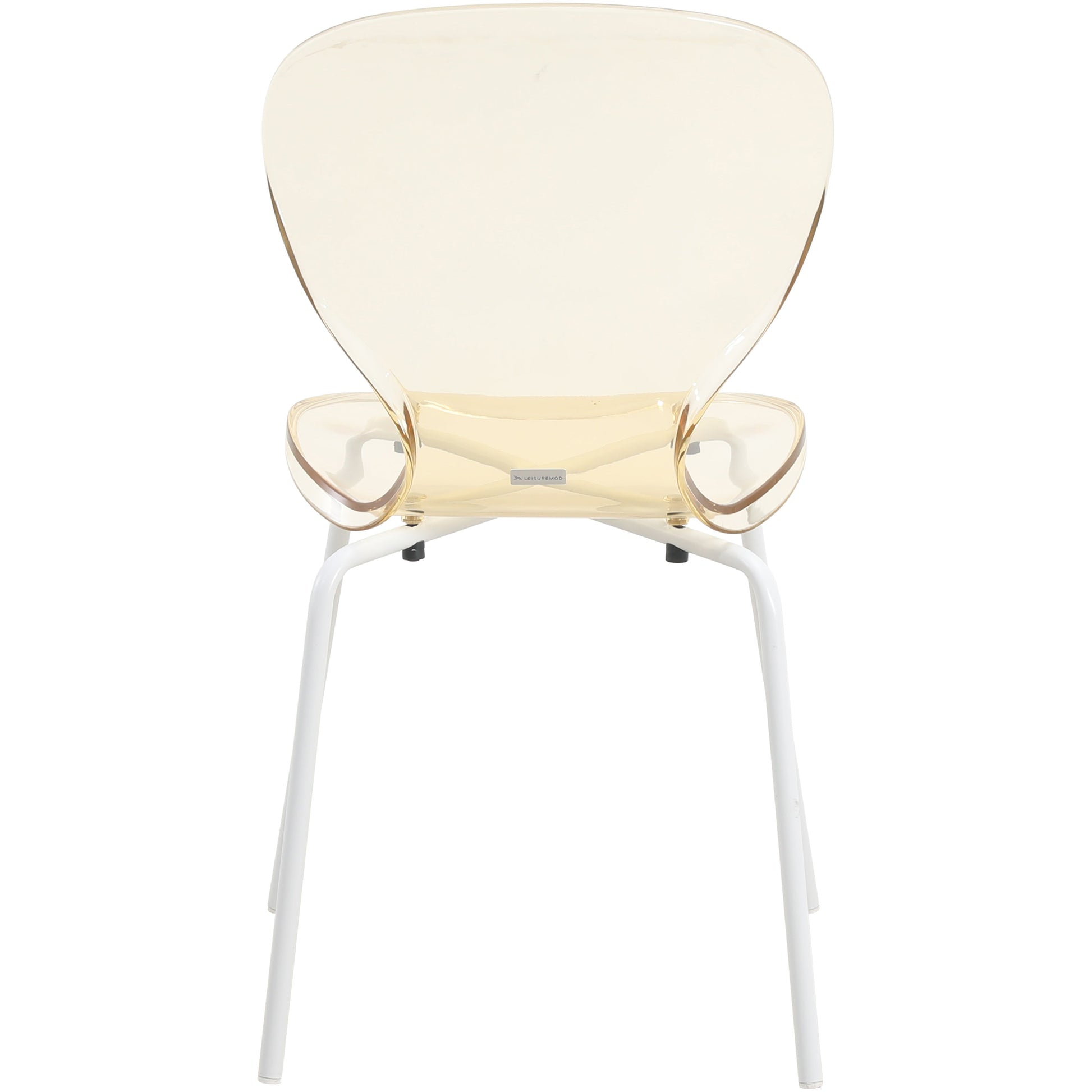 Oyster Modern Stackable Dining Side Chair with Chrome/White/Black Stainless Steel Legs