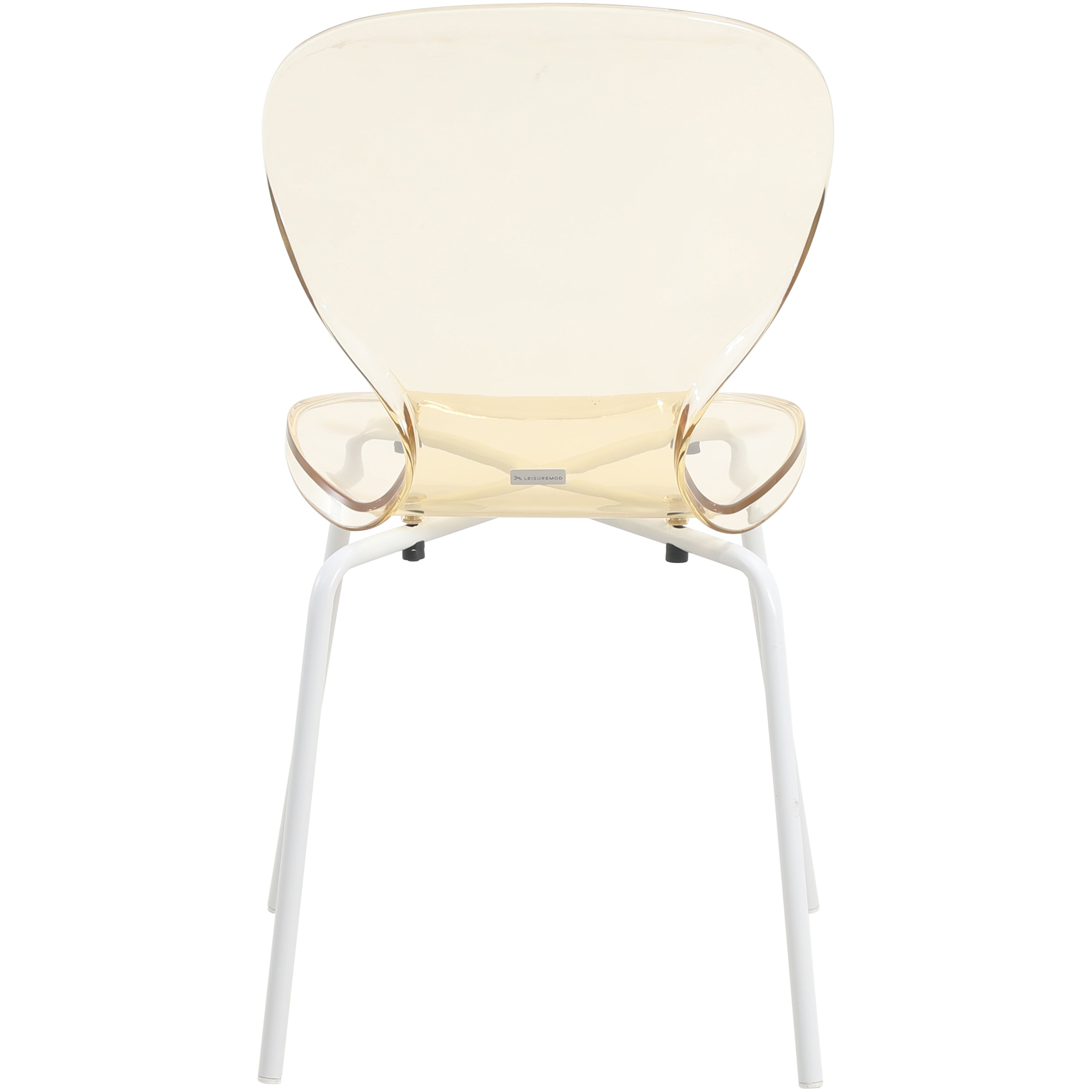 Oyster Modern Stackable Dining Side Chair with Chrome/White/Black Stainless Steel Legs