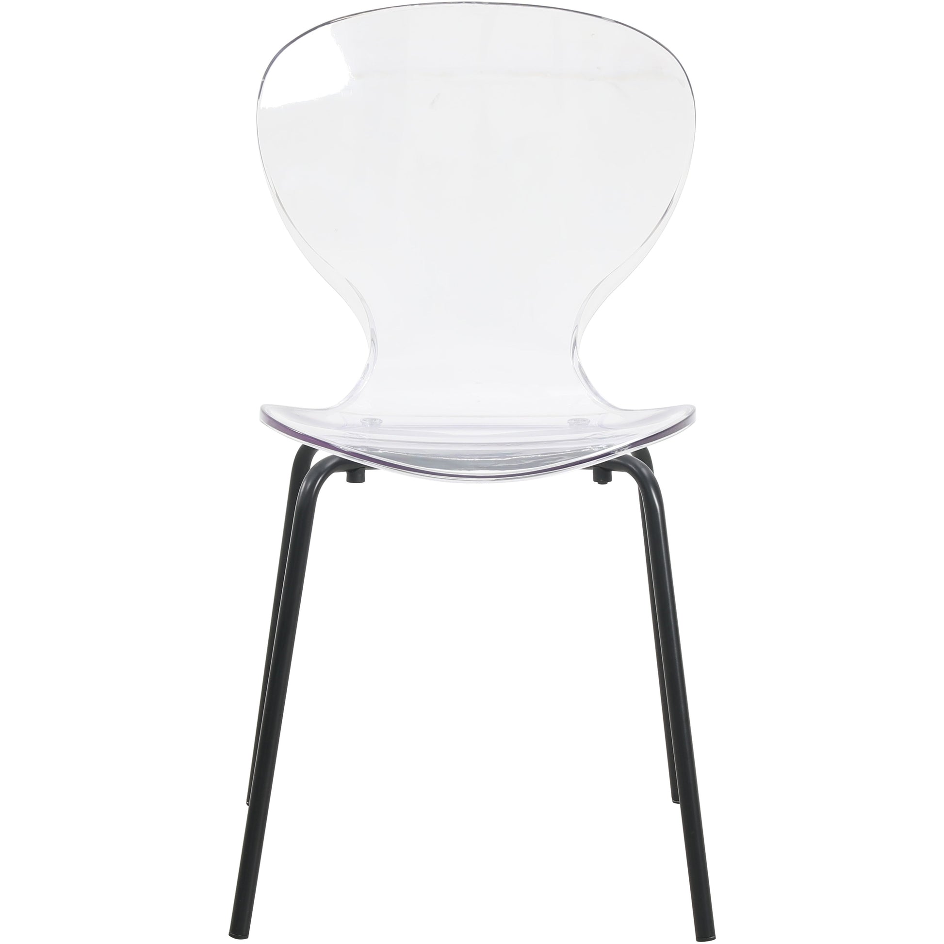 Oyster Modern Stackable Dining Side Chair with Chrome/White/Black Stainless Steel Legs