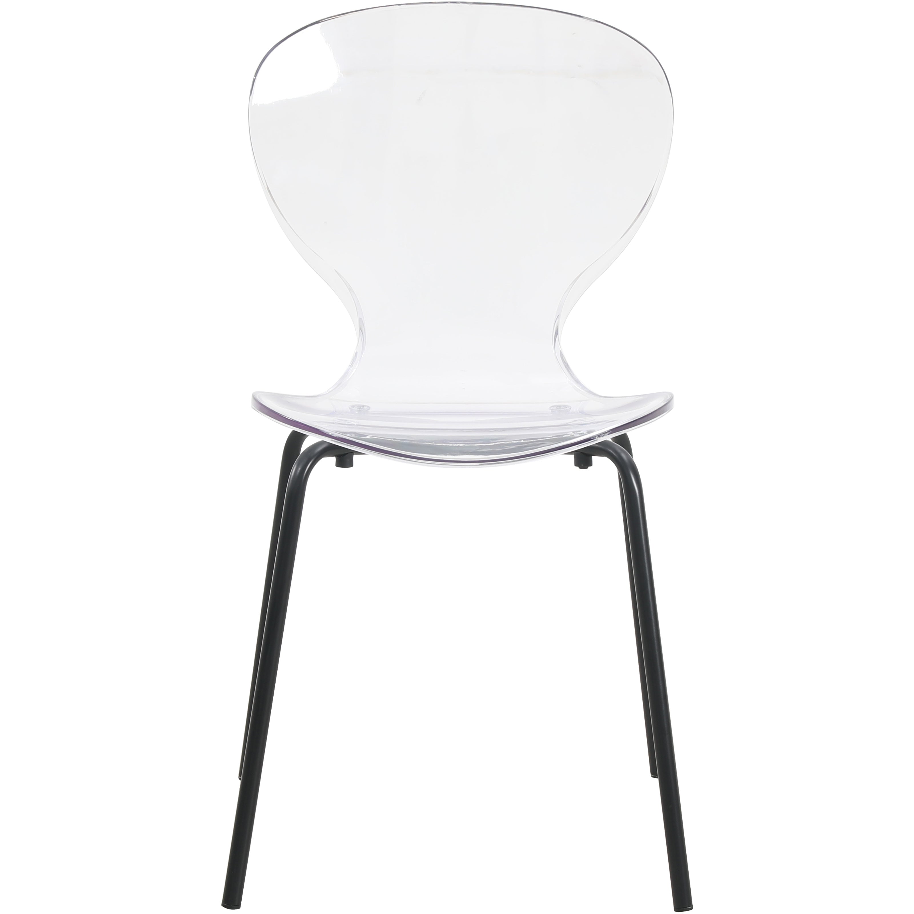 Oyster Modern Stackable Dining Side Chair with Chrome/White/Black Stainless Steel Legs