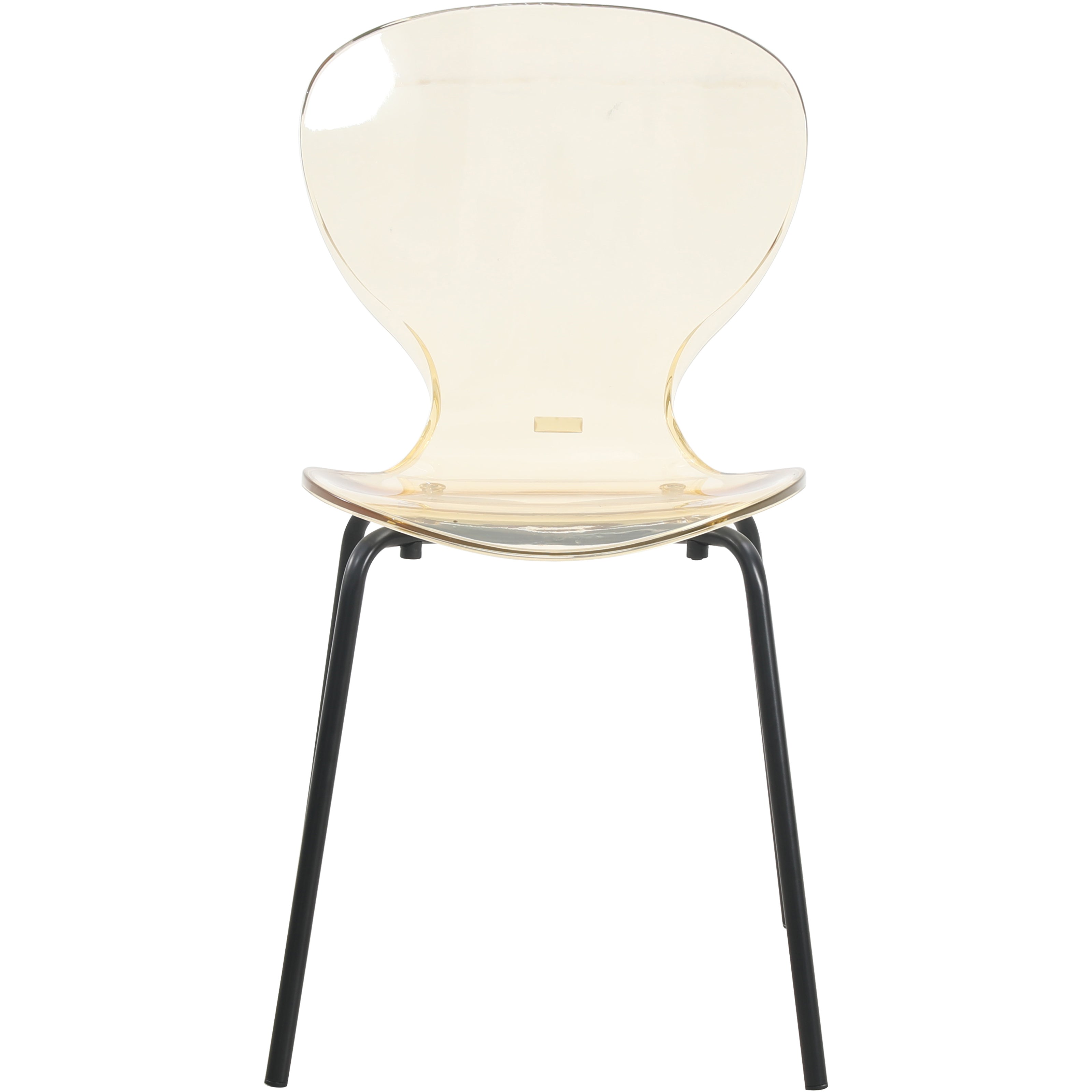 Oyster Modern Stackable Dining Side Chair with Chrome/White/Black Stainless Steel Legs