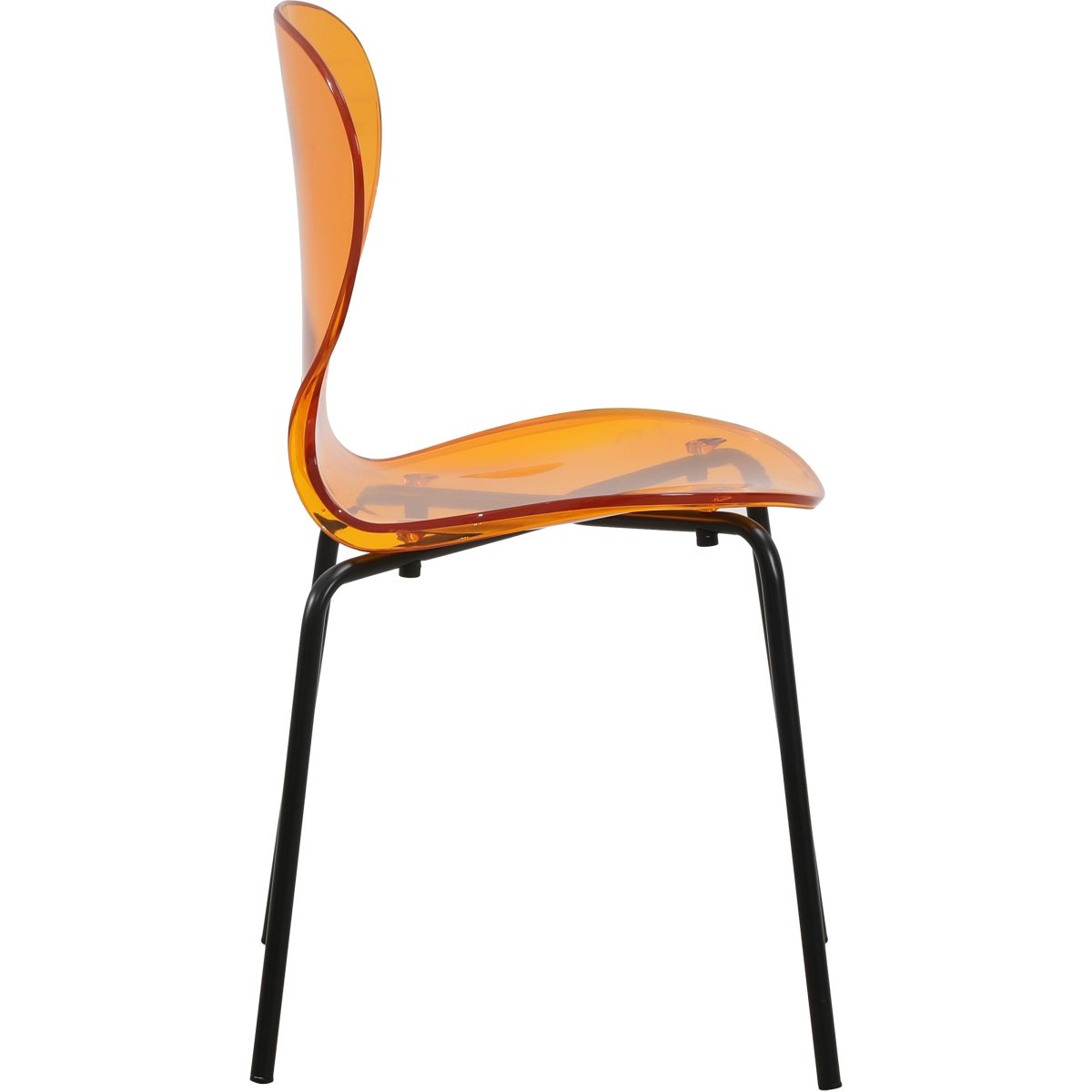 Oyster Modern Stackable Dining Side Chair with Chrome/White/Black Stainless Steel Legs