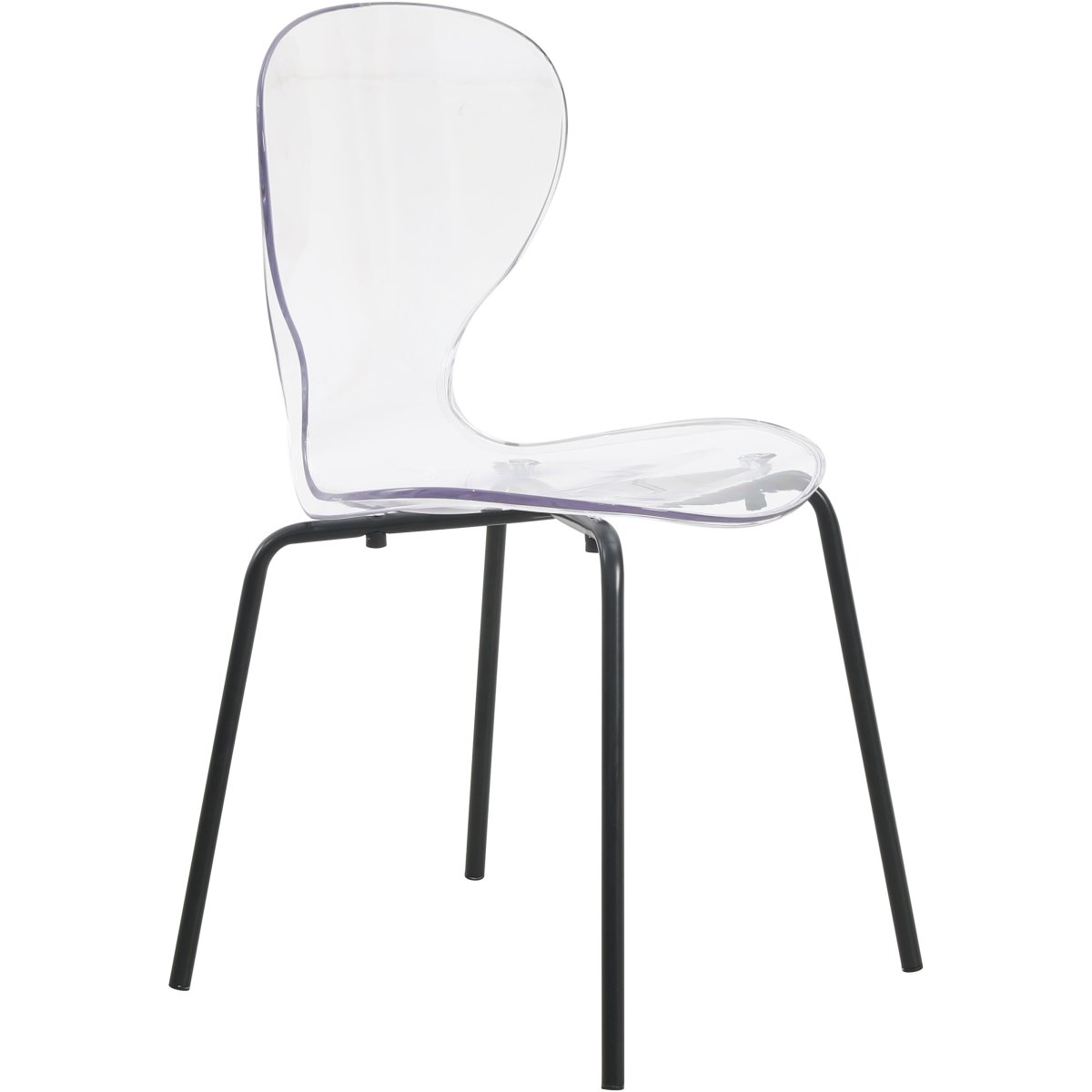 Oyster Modern Stackable Dining Side Chair with Chrome/White/Black Stainless Steel Legs