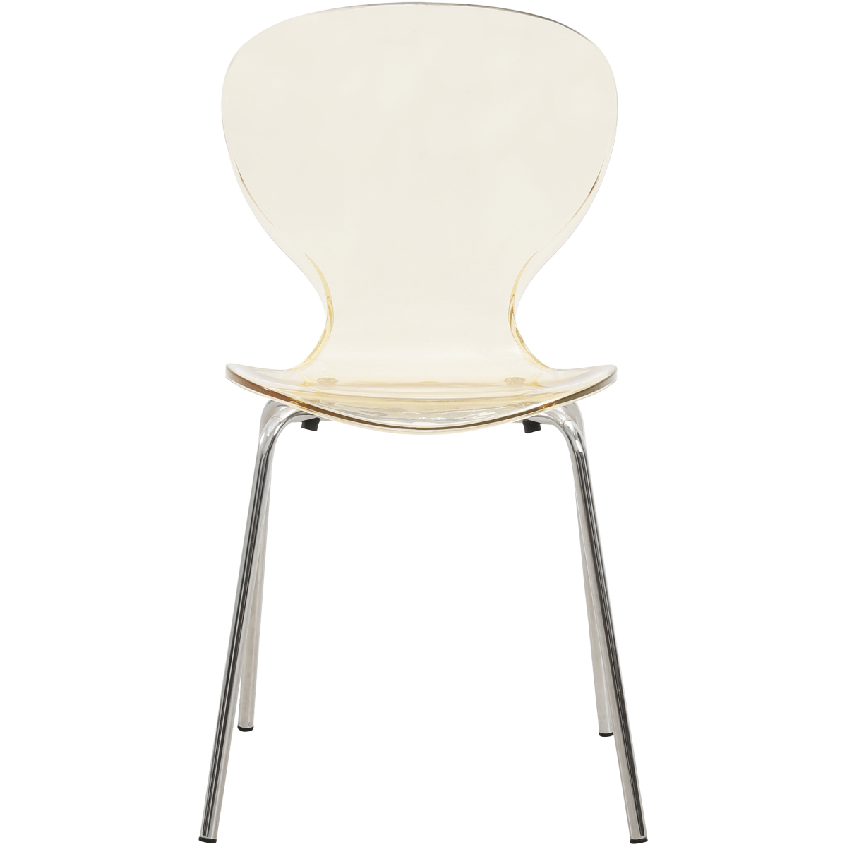 Oyster Modern Stackable Dining Side Chair with Chrome/White/Black Stainless Steel Legs