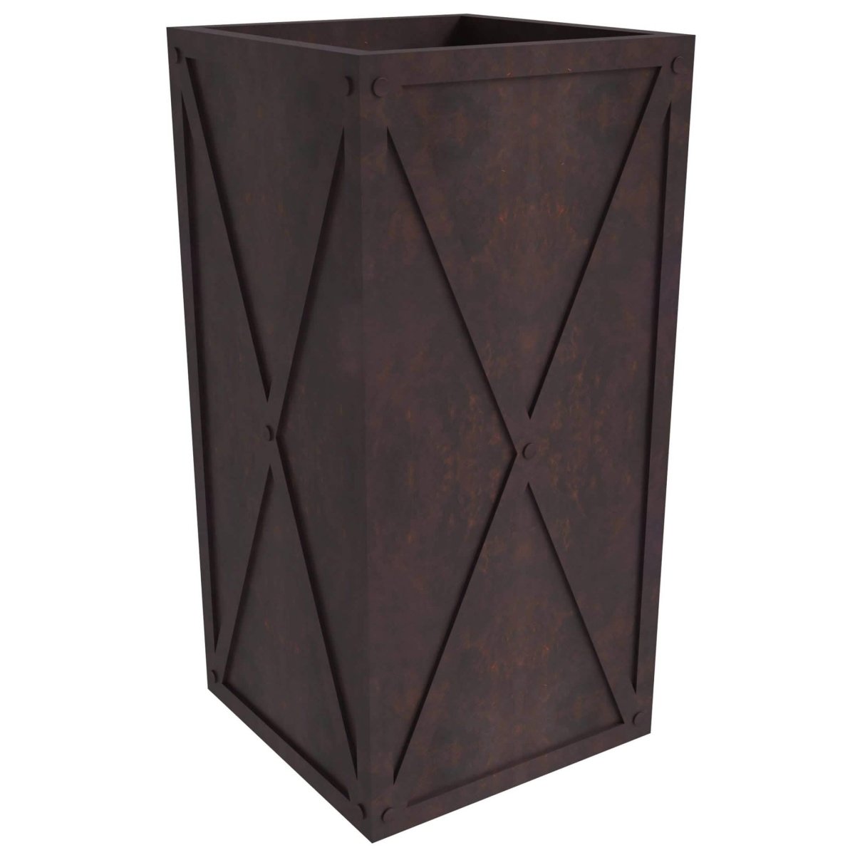 Papyrus Indoor Outdoor Fiberstone and Clay Rectangular Planter with Drainage Holes