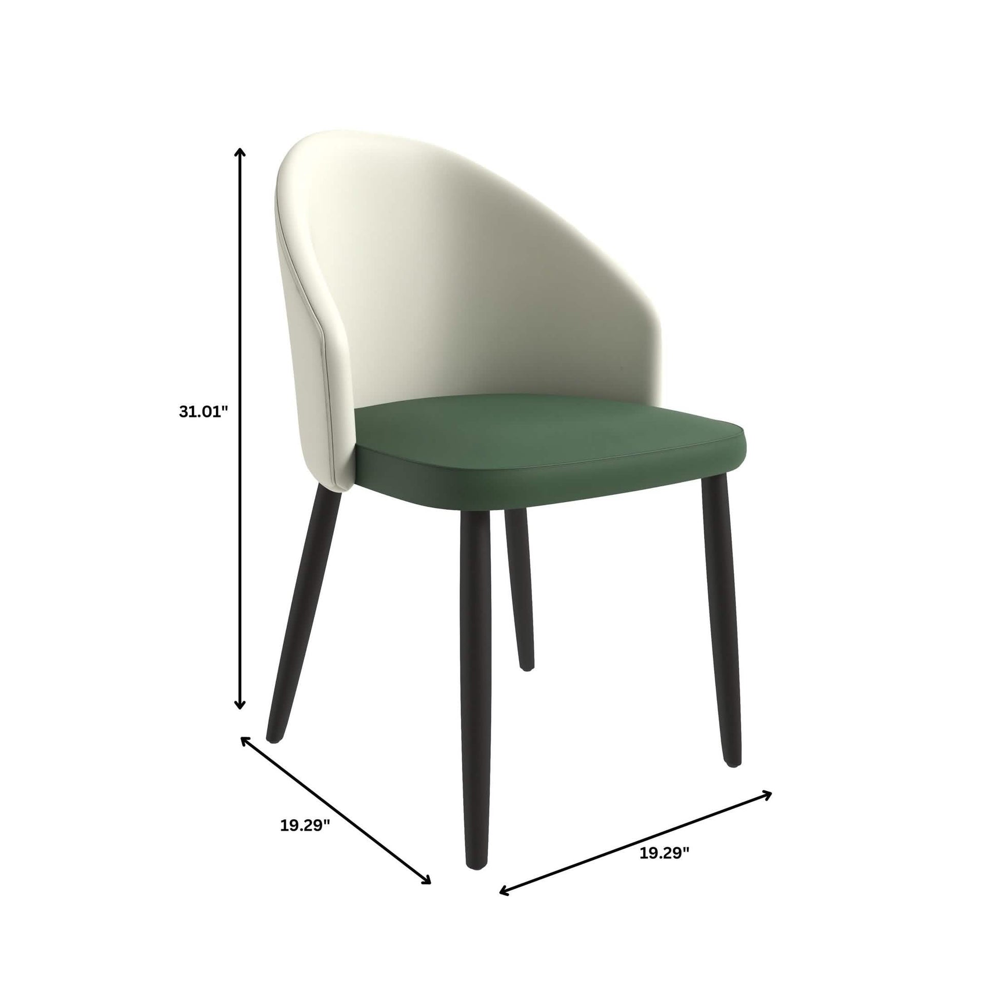 Paradiso Dining Chairs Leather Seat and Curved Back with Oak Wood Legs Set of 4