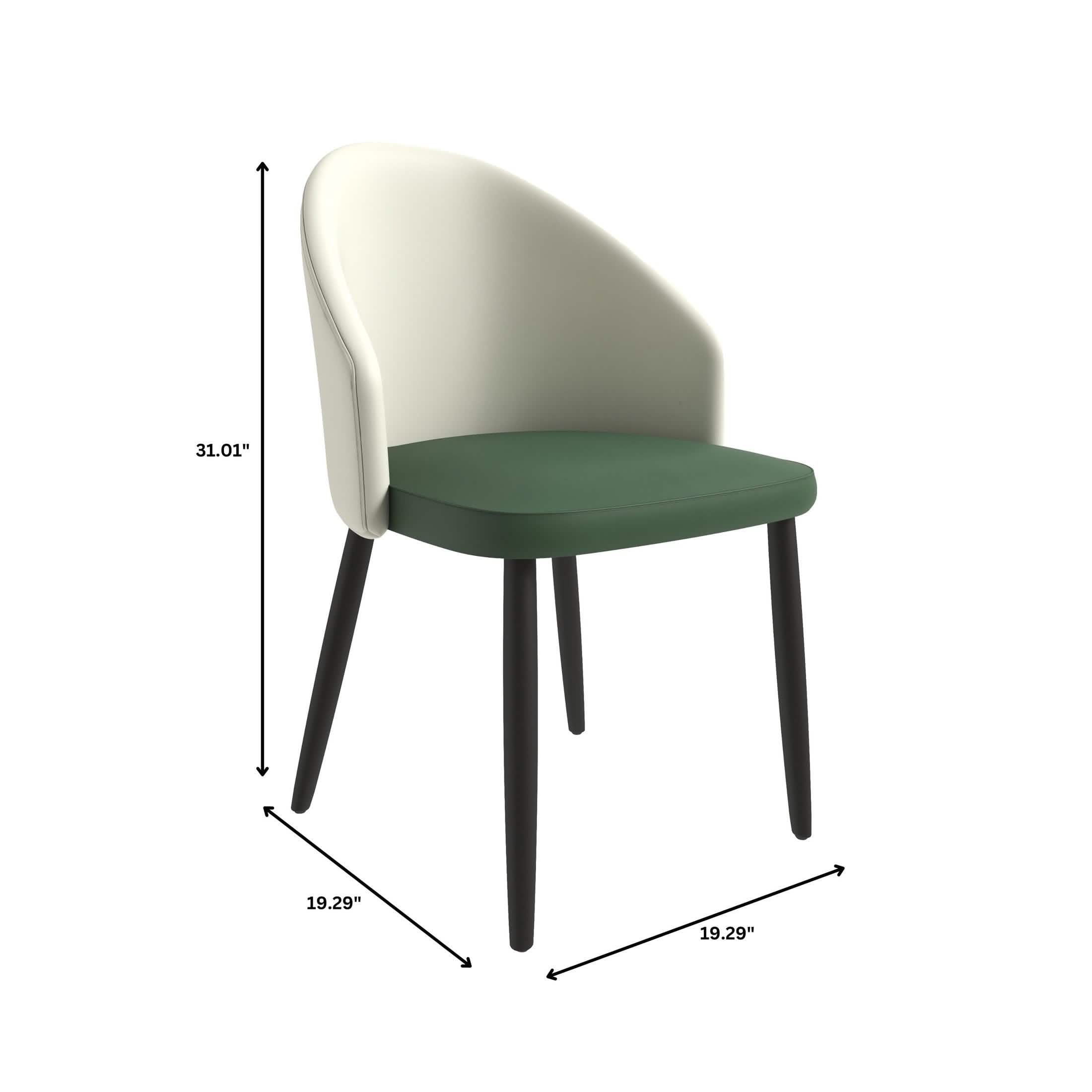 Paradiso Dining Chairs Leather Seat and Curved Back with Oak Wood Legs Set of 4