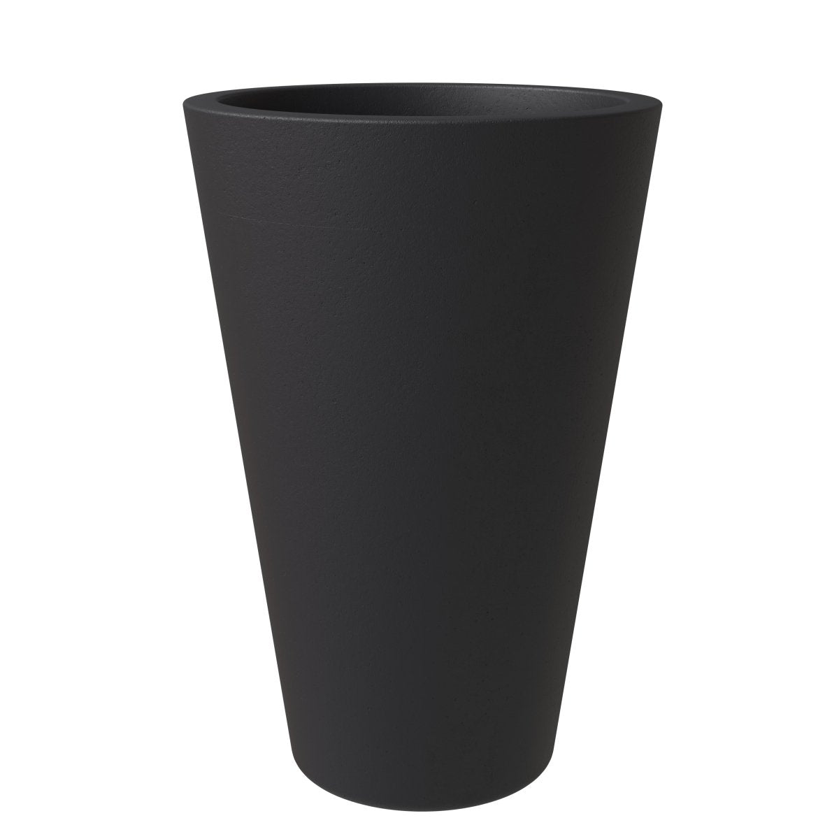 Pebble Modern Fiberstone and MGO Clay Tapered Round Planter for Indoor and Outdoor