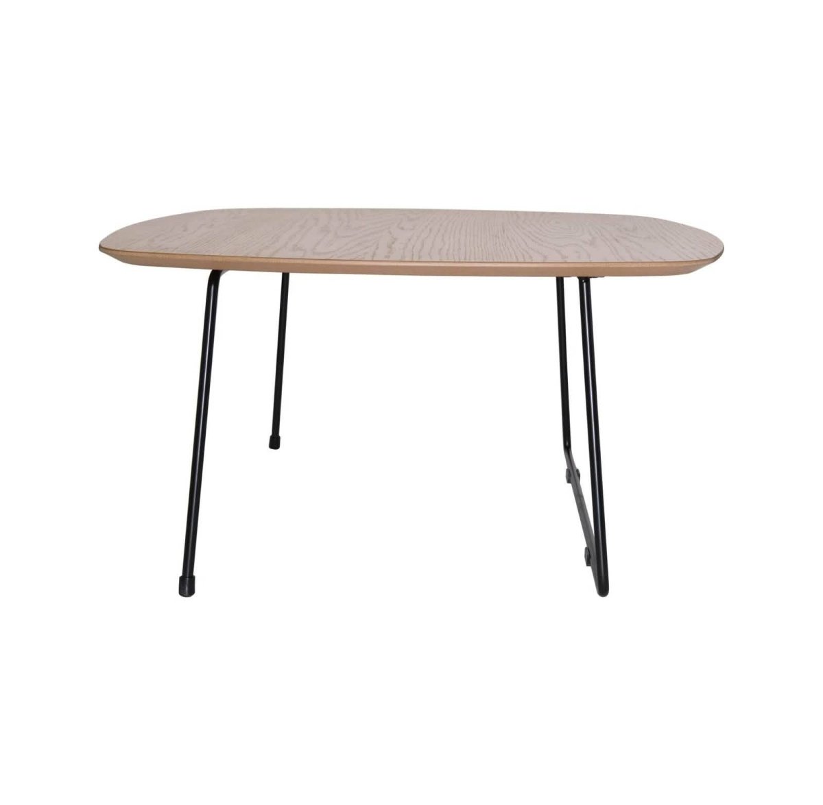 Pemborke Square Coffee Table with Oak Wood Table Top and Iron Frame