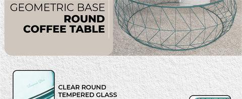 Malibu Modern Round Glass Top Coffee Table With Chrome Base