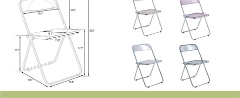 Lawrence Acrylic Folding Chair With Metal Frame