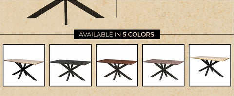 Ravenna 63" Wood Dining Table With Modern Metal Base