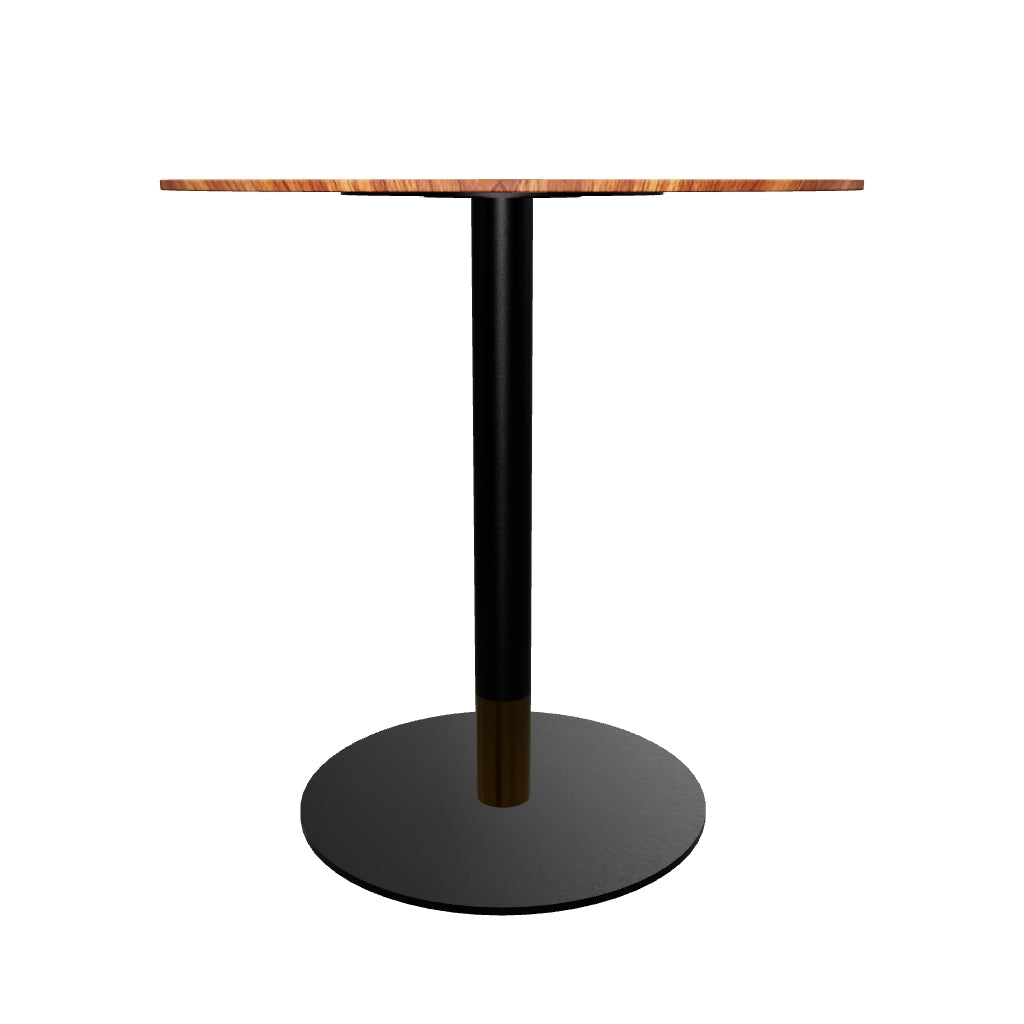 Vail Collection Dining Table Black/Gold Round Base With 27"/36" Round Sintered Stone and MDF Wood Top