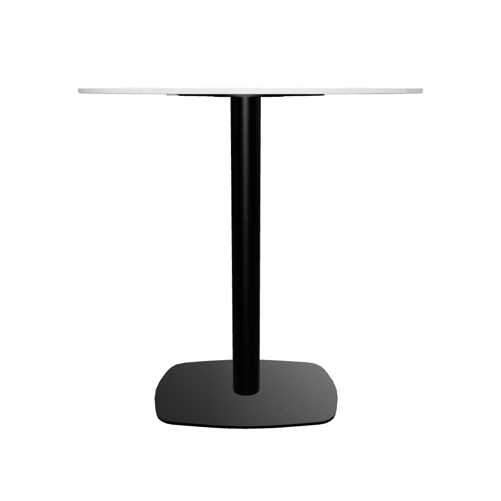 Vail Collection Dining Table Black Rectangle Base With 27"/36" Round Dark Brown MDF Wood/Sintered Stone Top