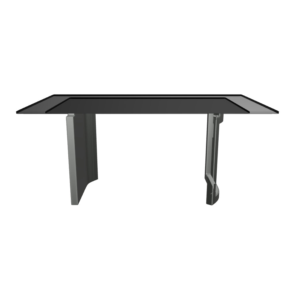 Astra Rectangular Dining Table with Stone/Glass Tabletop and Stainless-Steel Base