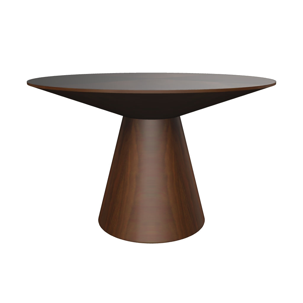 Fynix 47” Round Dining Table with Ash Wood Veneer Top and Pedestal Base