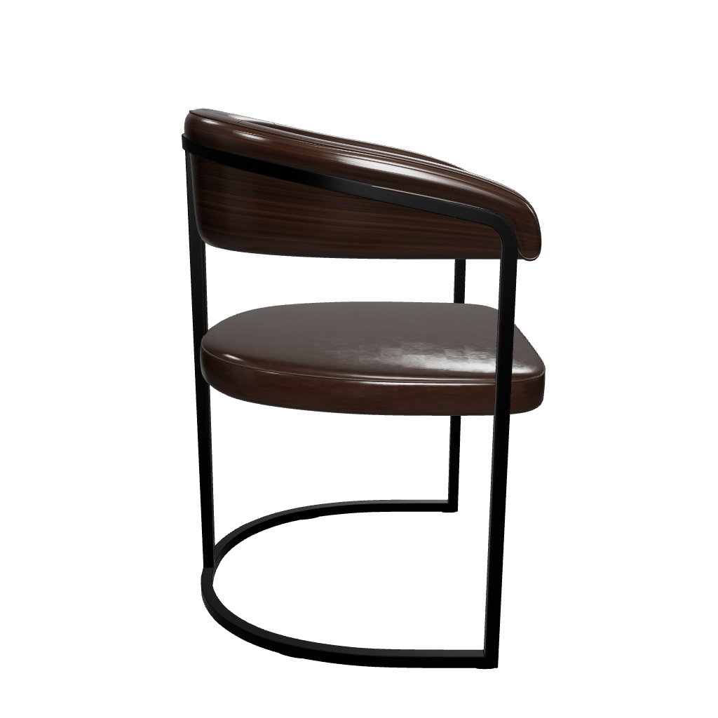 Aero Modern Upholstered Dining Chair with Padded Seat and Powder-Coated Iron Frame