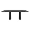 Lior Dining Table Rectangular Glass/Sintered Stone Tabletop and Black Steel Legs