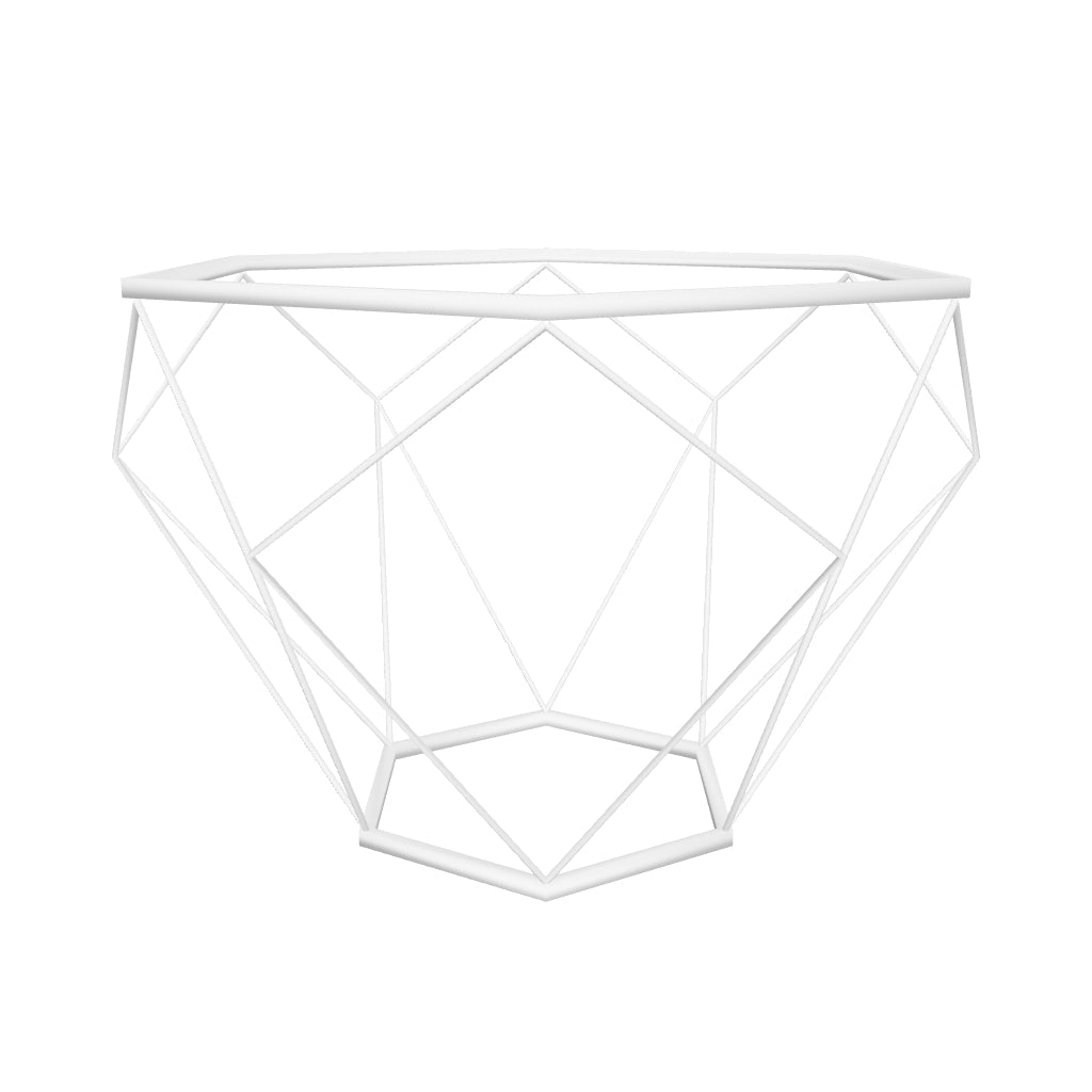 Malibu Octagon Coffee Table with Glass Top and Geometric Metal Base