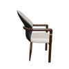 Opaline Dining Chair in Velvet or Leather Upholstery with Rubberwood Frame with Gold Accents