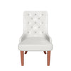 Spruce Dining Chair in Leather/Velvet with Diamond-Tufted Design and Rubberwood Legs