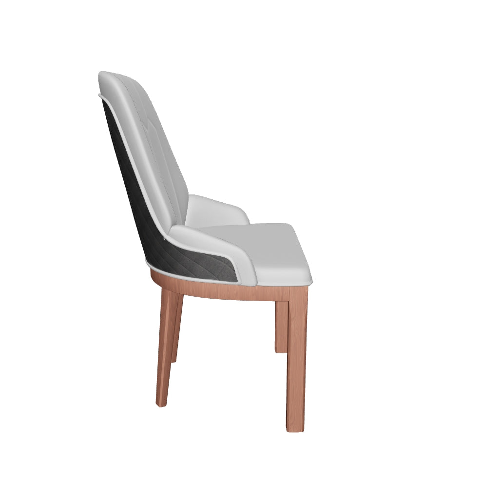 Verisma Dining Chair Upholstered in Leather with Diamond Stitching Back Design