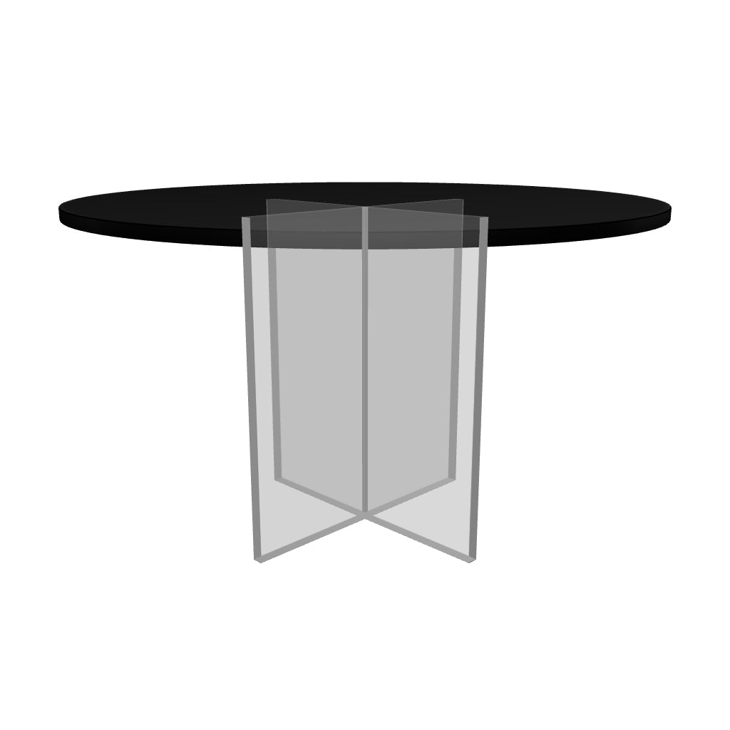 Valore Coffee Table with Round MDF Tabletop and Sturdy Acrylic Cross Base