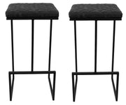 Quincy Leather Bar Stools With Metal Frame