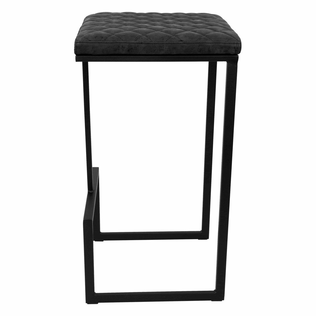 Quincy Quilted Stitched Leather Bar Stools With Gold/Black Metal Frame