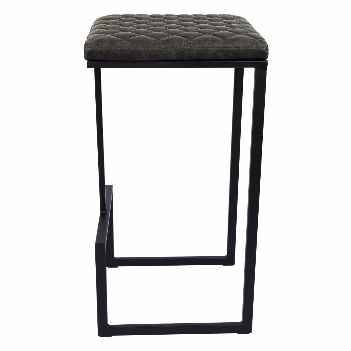 Quincy Quilted Stitched Leather Bar Stools With Gold/Black Metal Frame