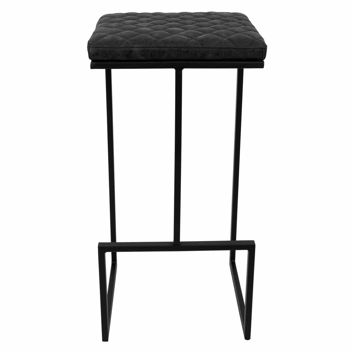 Quincy Quilted Stitched Leather Bar Stools With Gold/Black Metal Frame