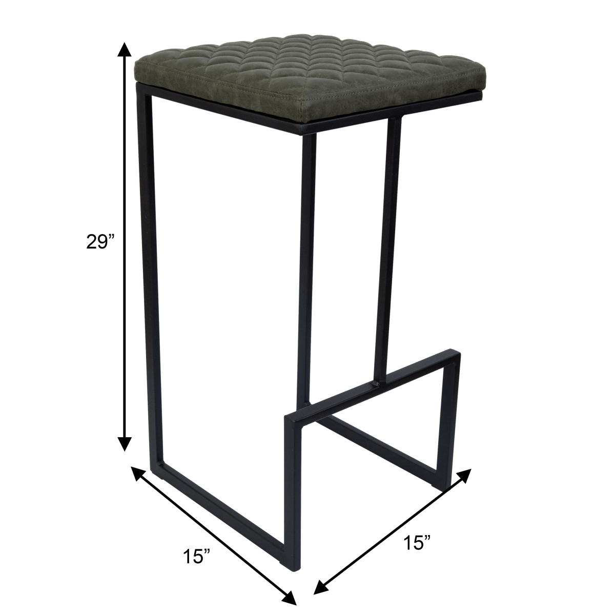 Quincy Quilted Stitched Leather Bar Stools With Gold/Black Metal Frame