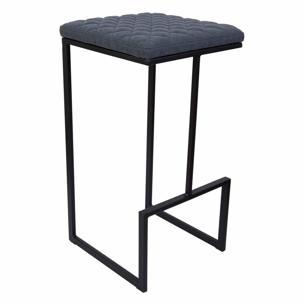 Quincy Quilted Stitched Leather Bar Stools With Gold/Black Metal Frame