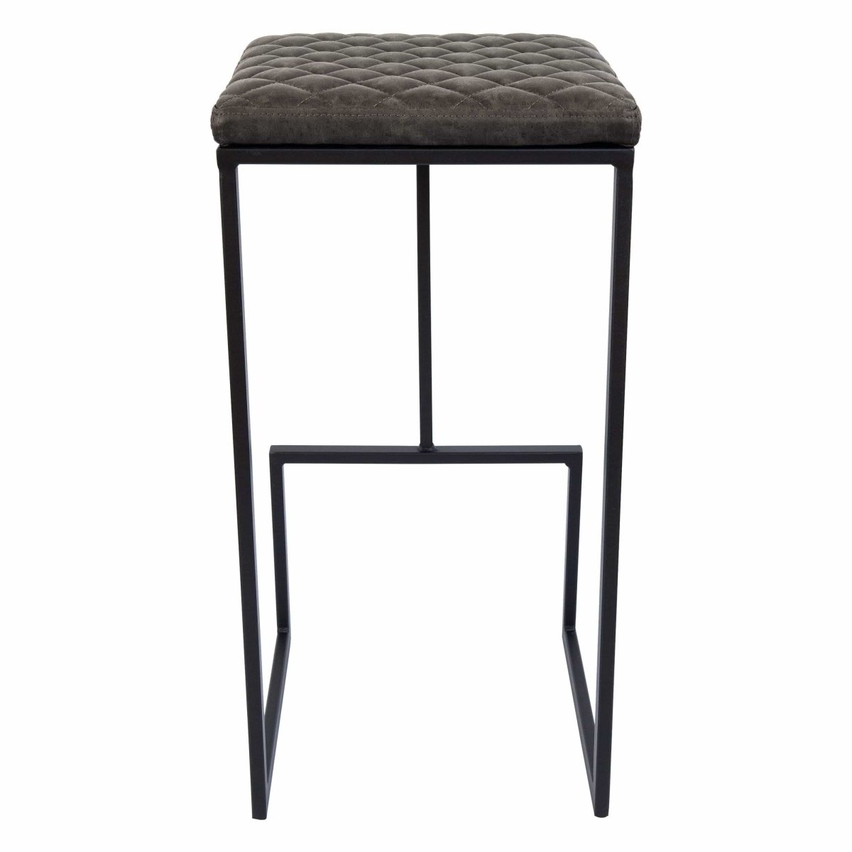 Quincy Quilted Stitched Leather Bar Stools With Gold/Black Metal Frame