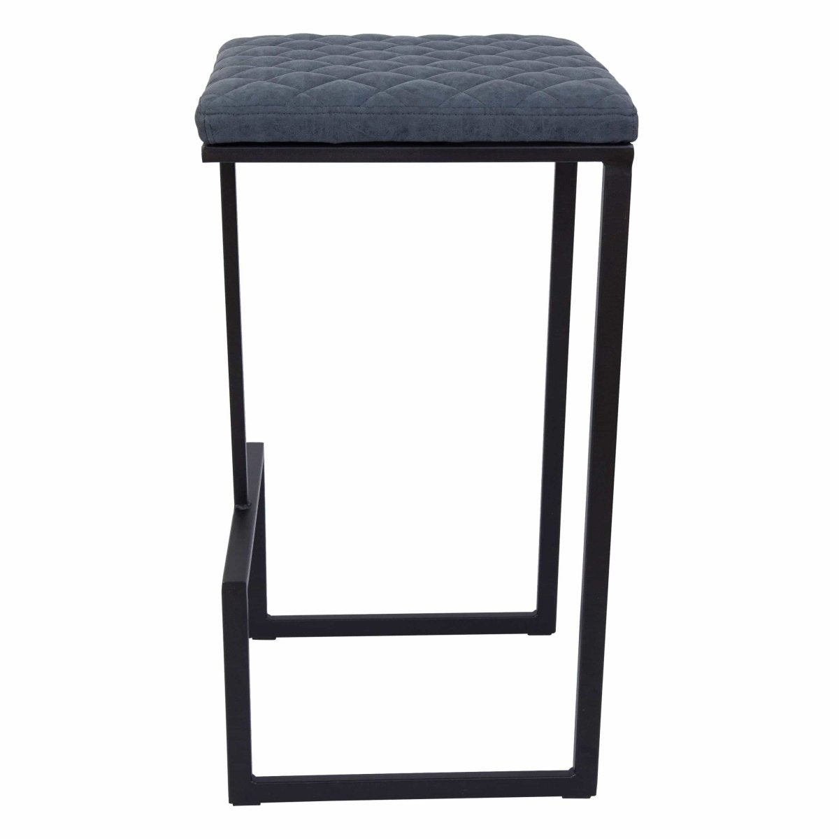 Quincy Quilted Stitched Leather Bar Stools With Gold/Black Metal Frame