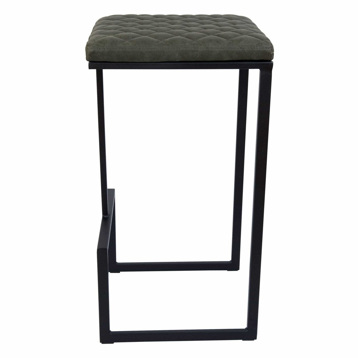 Quincy Quilted Stitched Leather Bar Stools With Gold/Black Metal Frame