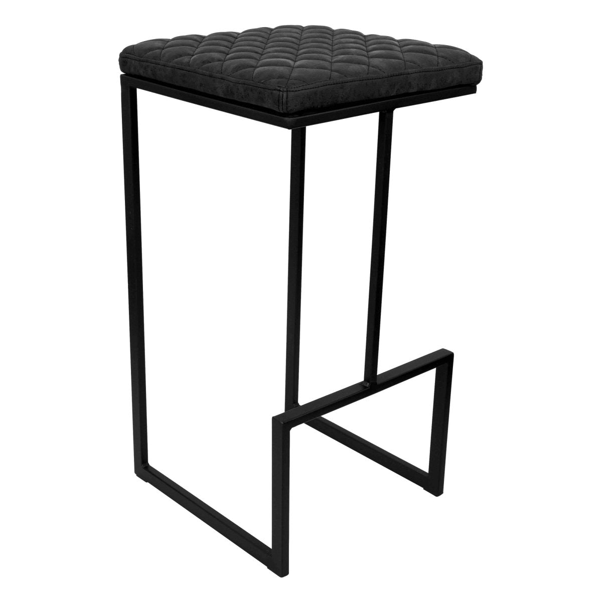 Quincy Quilted Stitched Leather Bar Stools With Gold/Black Metal Frame