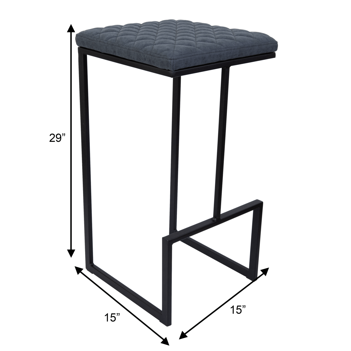 Quincy Quilted Stitched Leather Bar Stools With Gold/Black Metal Frame