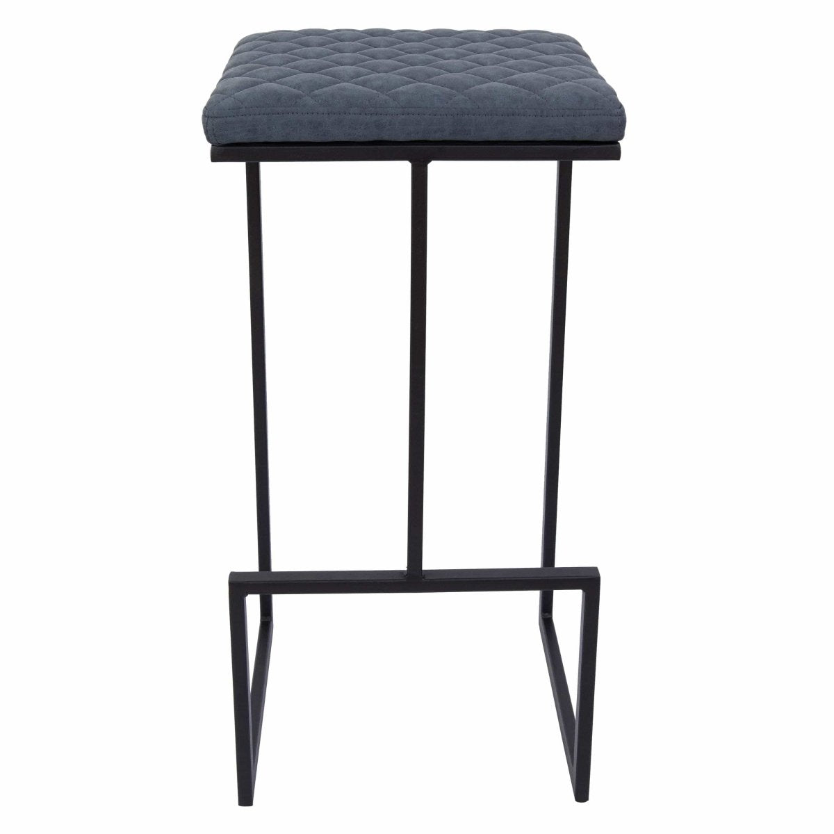Quincy Quilted Stitched Leather Bar Stools With Gold/Black Metal Frame