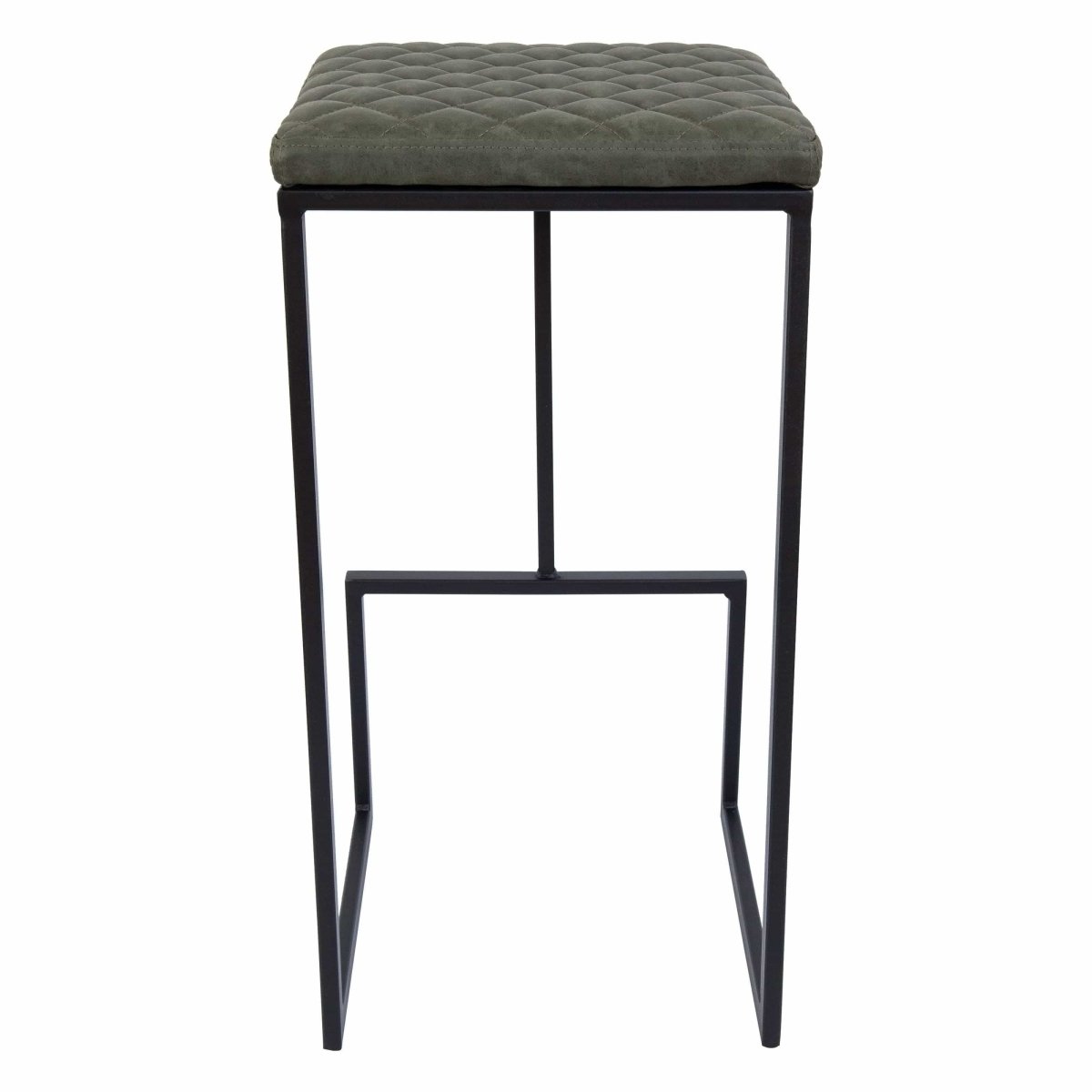Quincy Quilted Stitched Leather Bar Stools With Gold/Black Metal Frame