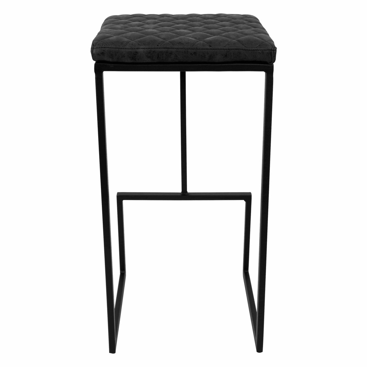 Quincy Quilted Stitched Leather Bar Stools With Gold/Black Metal Frame